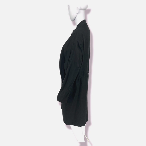Aritzia x Babaton Clarence Black Linen Trench Coat Slouchy Jacket Large! - Picture 9 of 17